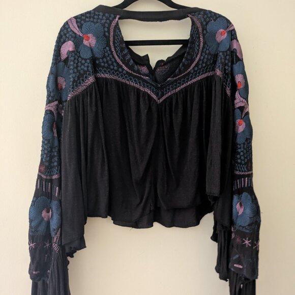 Free People Delhi Moon Boho Embroidered Top - Picture 7 of 9
